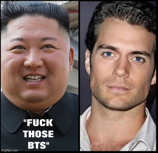 image tagged in bts,kim jong un,henry cavill,korea,britain,handsome | made w/ Imgflip meme maker