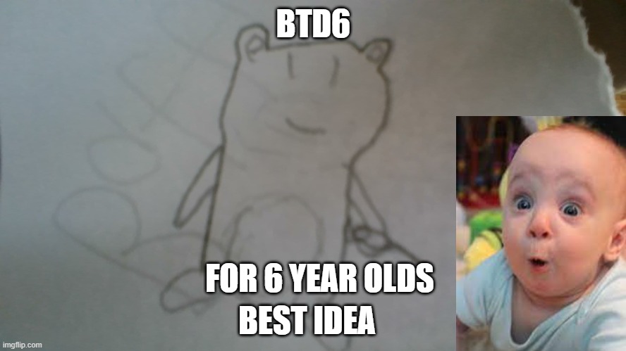 btd6 wow | BTD6; FOR 6 YEAR OLDS; BEST IDEA | image tagged in btd6,wow | made w/ Imgflip meme maker