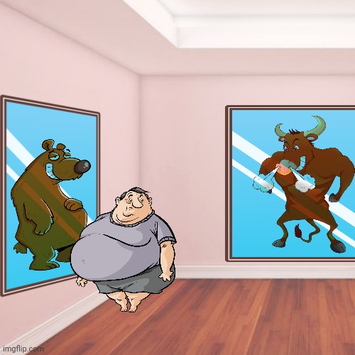 Bear vs Bull Blank Meme Template