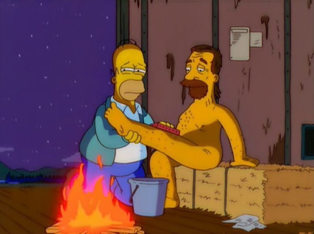 Homer washing bum Blank Meme Template