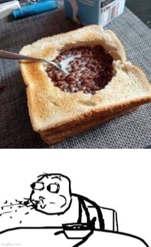 Cereal sandwich | image tagged in memes,cereal guy spitting,cursed image,cereal,sandwich,meme | made w/ Imgflip meme maker