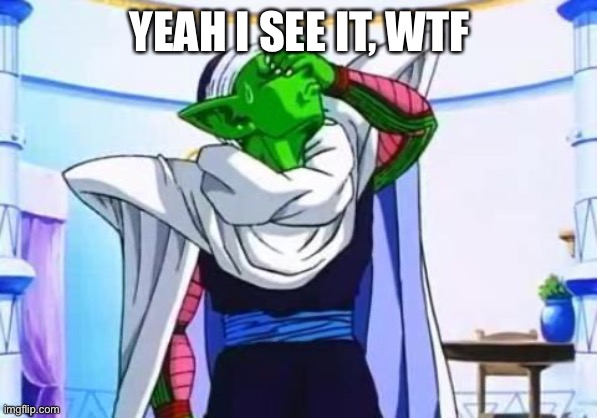 Piccolo's facepalm | YEAH I SEE IT, WTF | image tagged in piccolo's facepalm | made w/ Imgflip meme maker