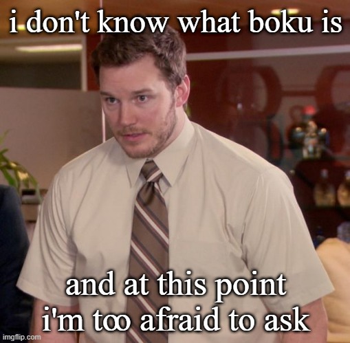 As a wise man once said: "don't watch an anime called boku'' - Imgflip