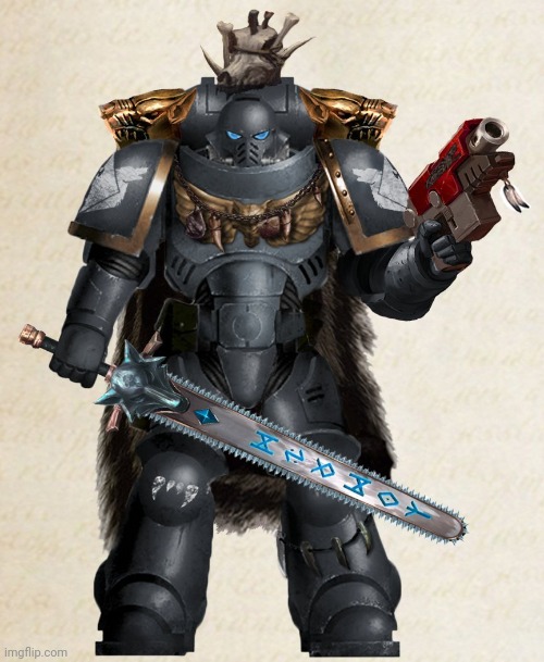 You see him wandering through the streets revving his chainsword. Wdyd? | image tagged in space marine | made w/ Imgflip meme maker