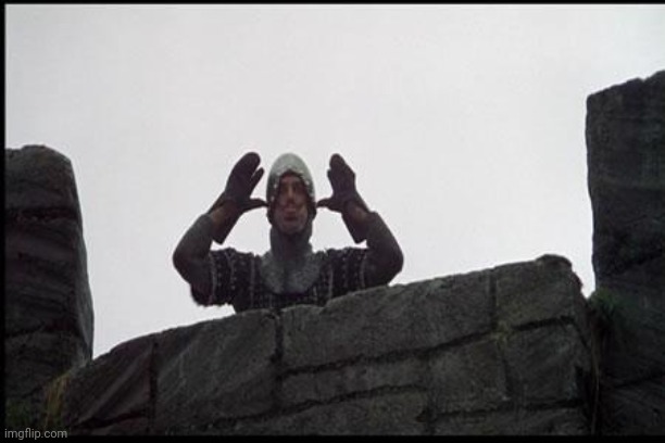 French Taunting in Monty Python's Holy Grail | image tagged in french taunting in monty python's holy grail | made w/ Imgflip meme maker