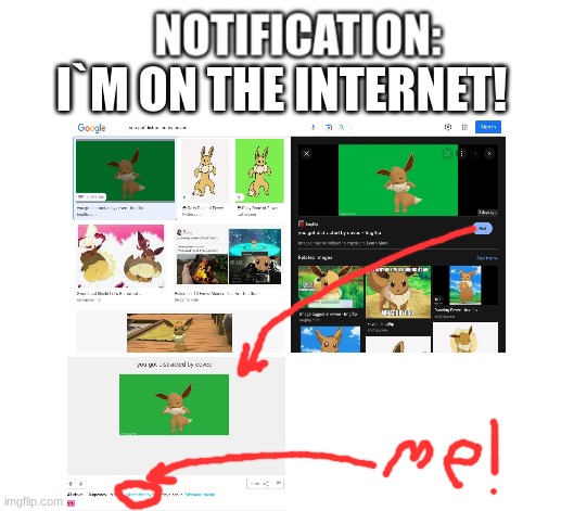 i`m on internet!!! | I`M ON THE INTERNET! | image tagged in notification | made w/ Imgflip meme maker