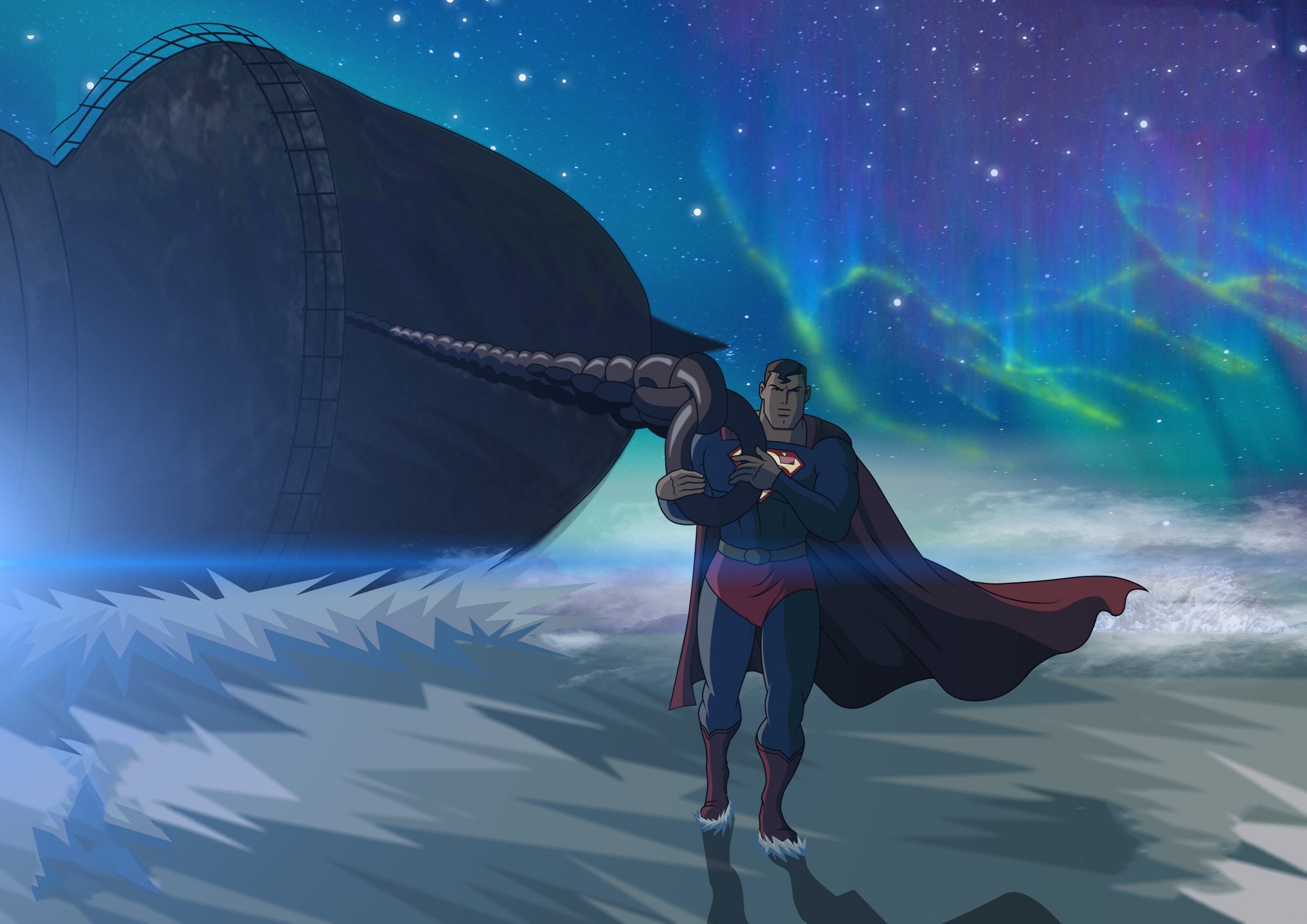 Superman pulling ship Blank Meme Template