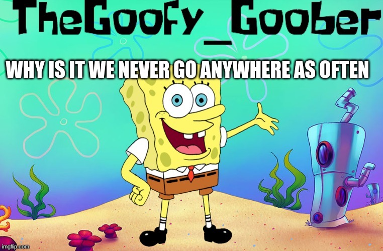 TheGoofy_Goober Goofy Ahh Family Template | WHY IS IT WE NEVER GO ANYWHERE AS OFTEN | image tagged in thegoofy_goober goofy ahh family template | made w/ Imgflip meme maker