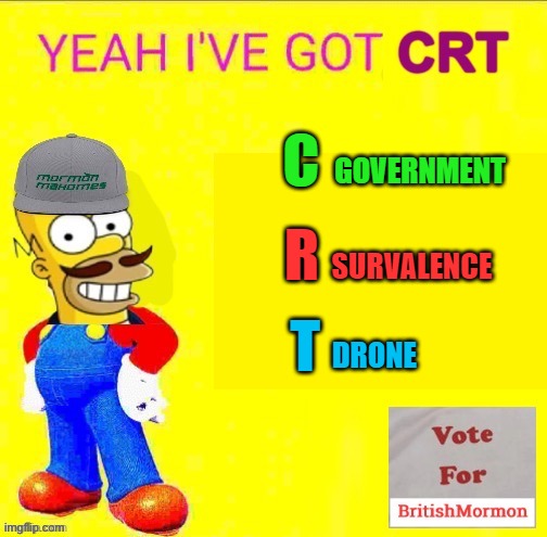 #britishpeoplearentreal | GOVERNMENT; C; R; SURVALENCE; T; DRONE | image tagged in rmk,crt,attack ad,or just a joke,britishmormon | made w/ Imgflip meme maker