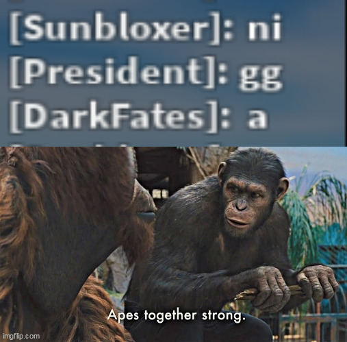 gold gaming moment | image tagged in ape together strong | made w/ Imgflip meme maker
