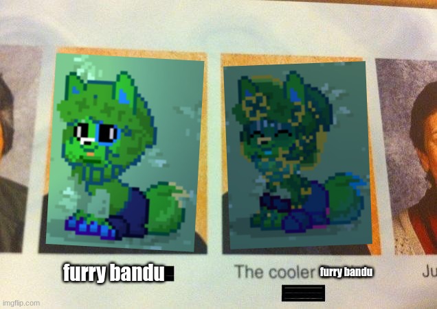 so i remade furry bandu in pony town and decided to make this | furry bandu; furry bandu | image tagged in the cooler daniel,bandu,dave and bambi,golden apple | made w/ Imgflip meme maker
