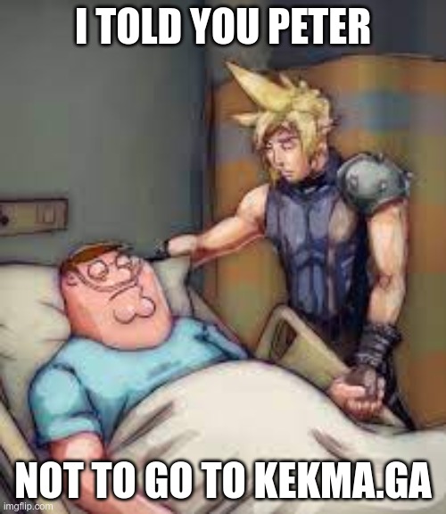 Do not go there ! |  I TOLD YOU PETER; NOT TO GO TO KEKMA.GA | image tagged in i told you peter | made w/ Imgflip meme maker