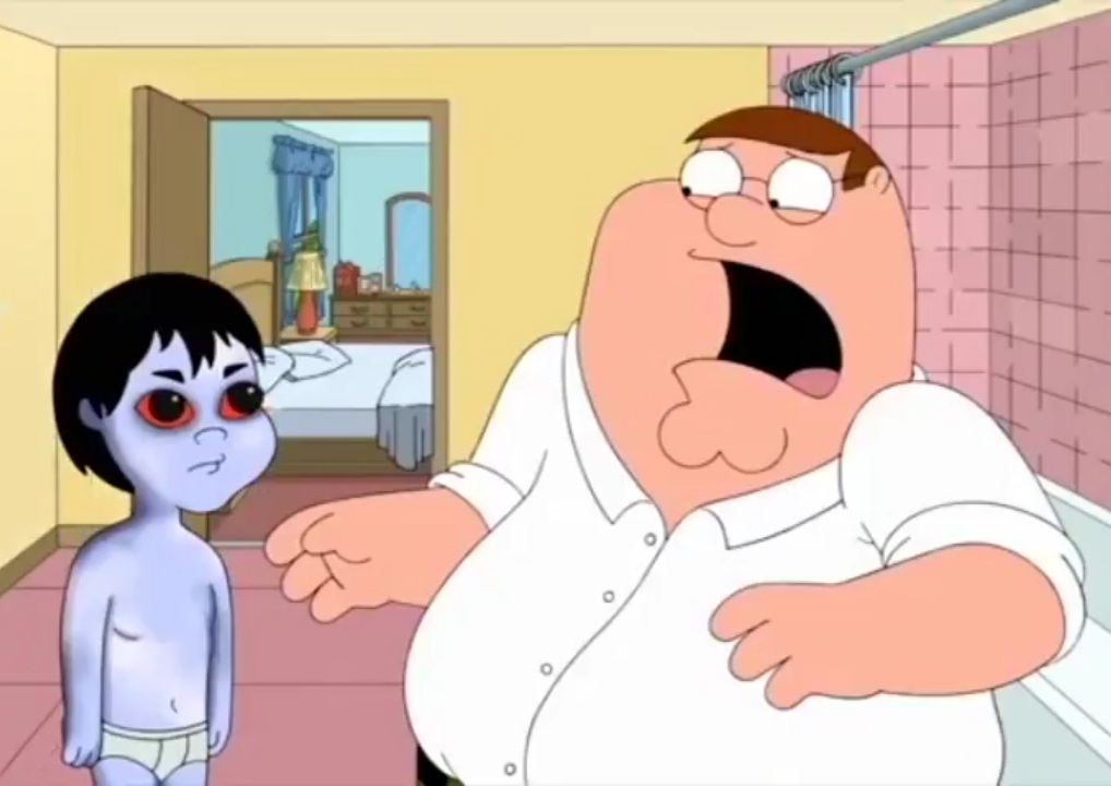 Peter Gets Scared By The grude Blank Meme Template