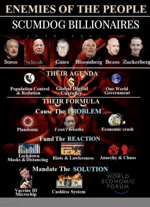 Scumdog Billionaires now elites | Schwab | image tagged in nwo | made w/ Imgflip meme maker