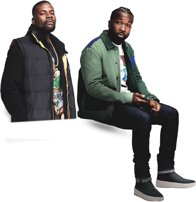 High Quality 2 guys urban men with transparent background Blank Meme Template