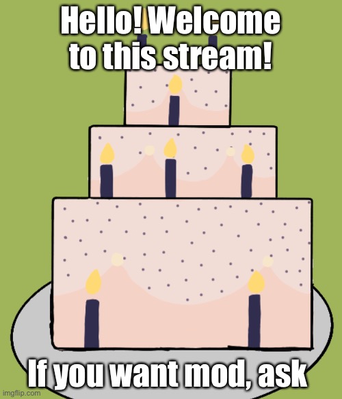 Helo birthday people! | Hello! Welcome to this stream! If you want mod, ask | made w/ Imgflip meme maker