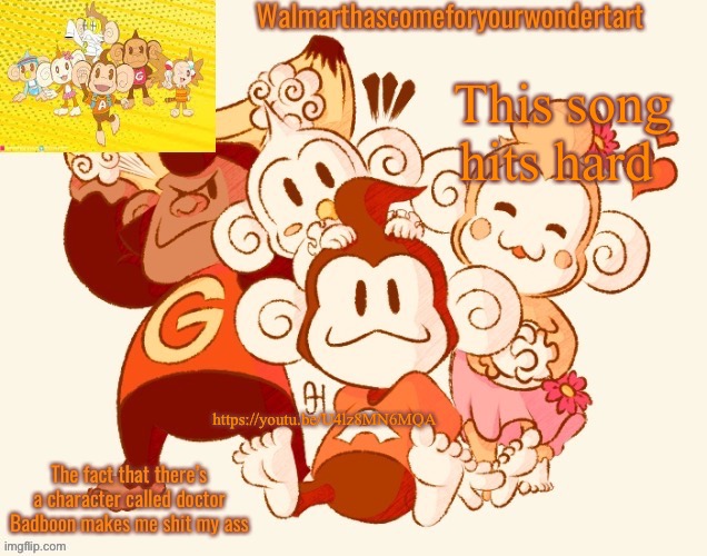 https://youtu.be/U4lz8MN6MQA | This song hits hard; https://youtu.be/U4lz8MN6MQA | image tagged in super monkey ball temp | made w/ Imgflip meme maker