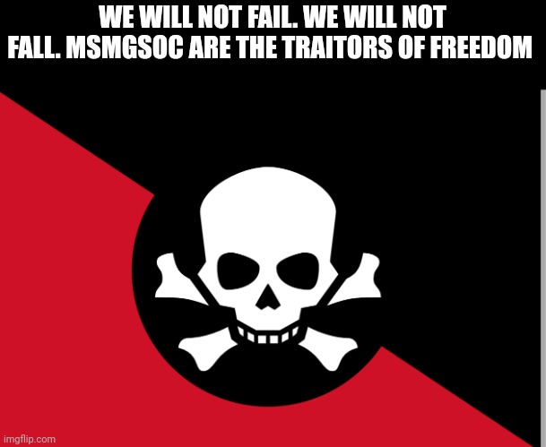 WE WILL NOT FAIL. WE WILL NOT FALL. MSMGSOC ARE THE TRAITORS OF FREEDOM | made w/ Imgflip meme maker