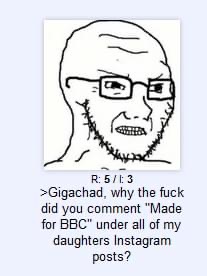High Quality Gigachad comments BBC Blank Meme Template