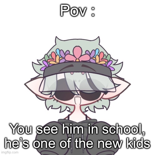 (No erp or romance, kid’s around 13, no op ocs, this is a school! and enjoy.) | Pov :; You see him in school, he’s one of the new kids | made w/ Imgflip meme maker