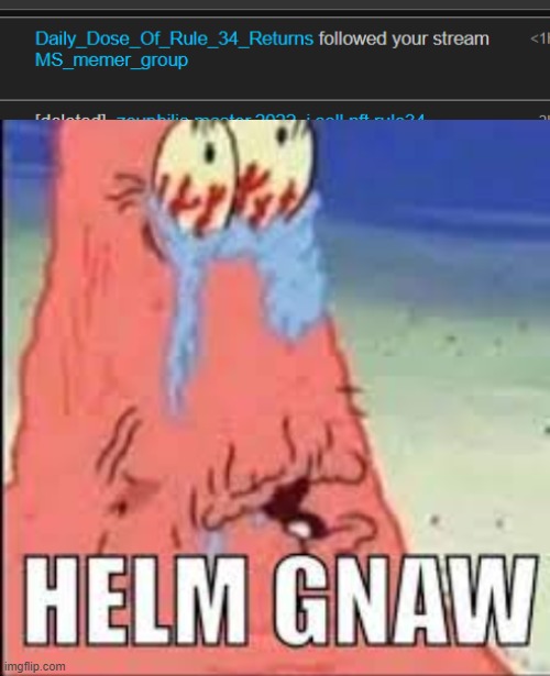 image tagged in helm gnaw | made w/ Imgflip meme maker