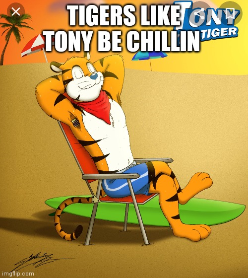 Tigers like Tony be chillin | TIGERS LIKE TONY BE CHILLIN | image tagged in funny memes | made w/ Imgflip meme maker