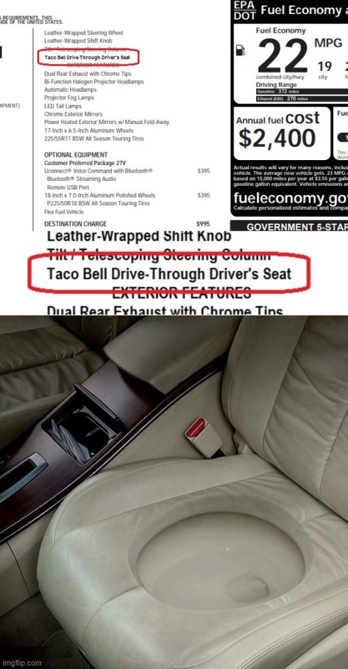 I need that! | image tagged in memes,taco bell,car seat,toilet,option,sticker | made w/ Imgflip meme maker