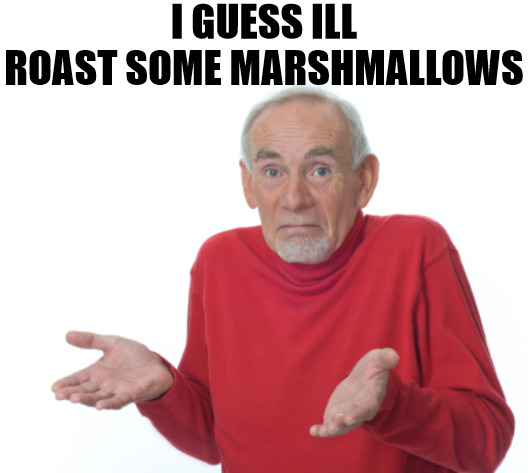 SOMETIME THERE ARE SOME THINGS THAT NEED TO BE DONE! | I GUESS ILL ROAST SOME MARSHMALLOWS | image tagged in guess i'll die,meme | made w/ Imgflip meme maker