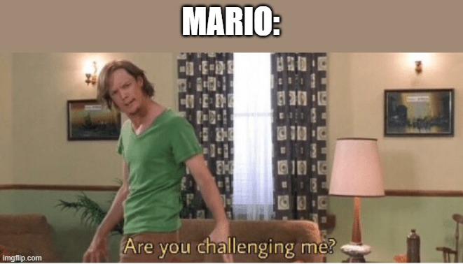 are you challenging me | MARIO: | image tagged in are you challenging me | made w/ Imgflip meme maker