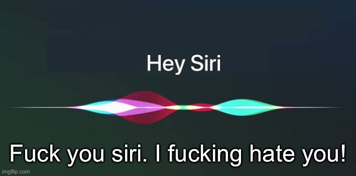 Hey Siri! | Fuck you siri. I fucking hate you! | image tagged in hey siri | made w/ Imgflip meme maker