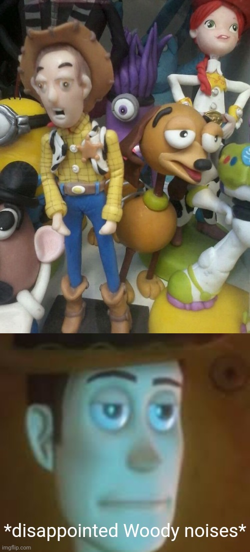 Toy design fail | *disappointed Woody noises* | image tagged in disappointed woody,design fail,toy story,memes,woody,buzz lightyear | made w/ Imgflip meme maker