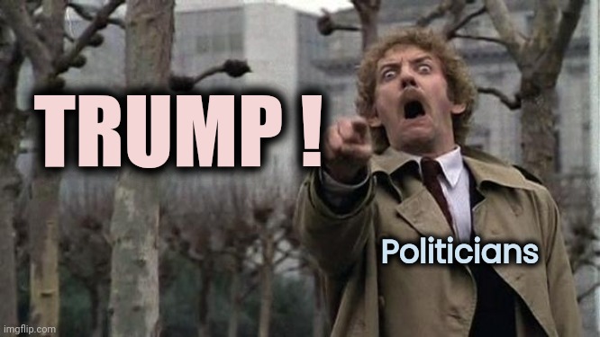 invasion of the body snatchers | TRUMP ! Politicians | image tagged in invasion of the body snatchers | made w/ Imgflip meme maker