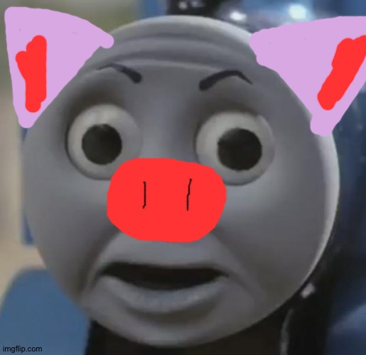 Thomas the pig engine | image tagged in thomas o face | made w/ Imgflip meme maker
