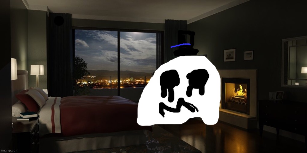 Zad | image tagged in night bedroom | made w/ Imgflip meme maker