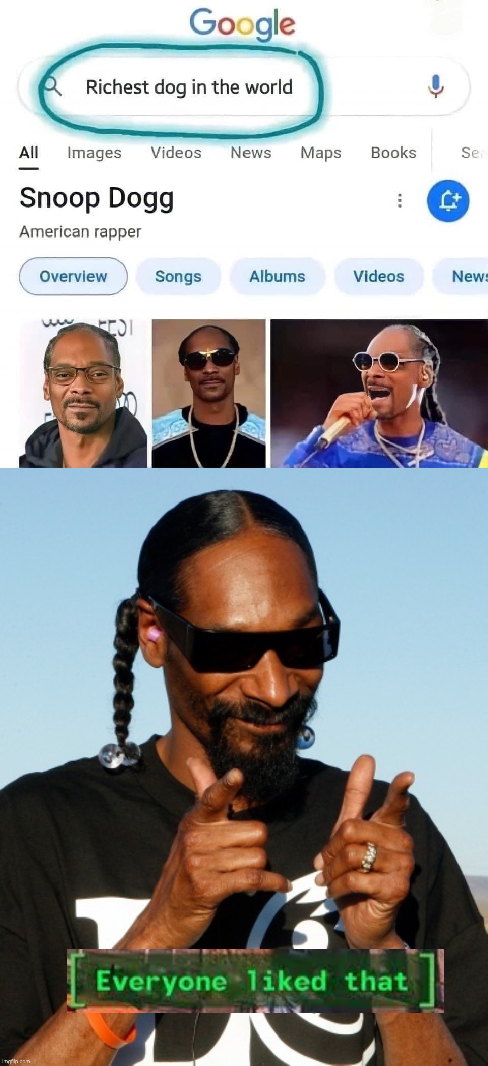 image tagged in richest dog in the world snoop dogg,snoop dogg approves | made w/ Imgflip meme maker