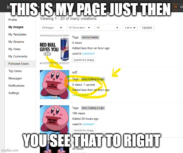 make sense of this its my page | THIS IS MY PAGE JUST THEN; YOU SEE THAT TO RIGHT | image tagged in meme,funny | made w/ Imgflip meme maker