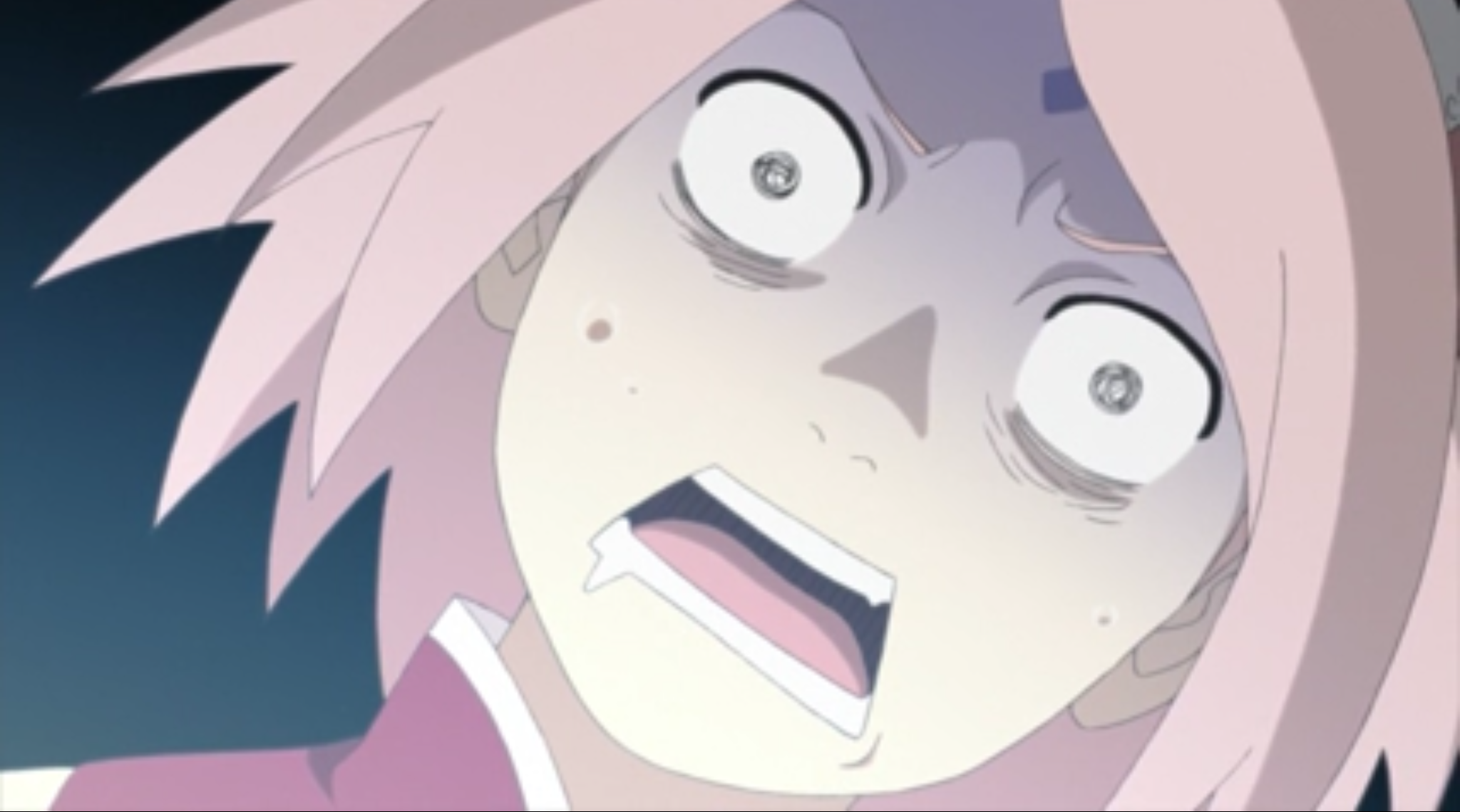 High Quality Sakura Scared Face Blank Meme Template