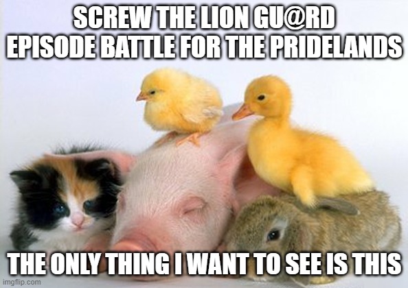 Baby animals | SCREW THE LION GU@RD EPISODE BATTLE FOR THE PRIDELANDS; THE ONLY THING I WANT TO SEE IS THIS | image tagged in baby animals | made w/ Imgflip meme maker