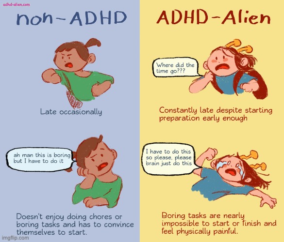 I especially relate to the 2nd situation, honestly. (go to adhd-alien.com for more!) | adhd-alien.com | image tagged in relatable,just life | made w/ Imgflip meme maker