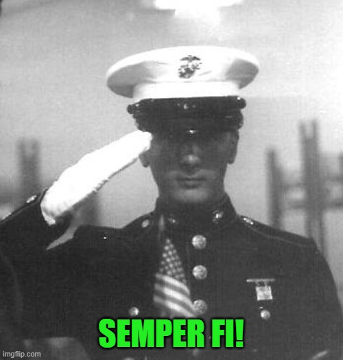 Out F**king Standing!!! | SEMPER FI! | image tagged in out f king standing | made w/ Imgflip meme maker