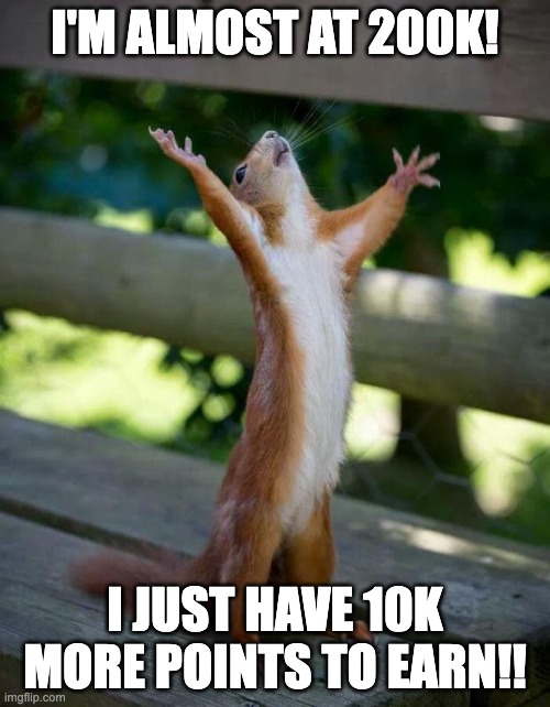 I've got 190K right now. | I'M ALMOST AT 200K! I JUST HAVE 10K MORE POINTS TO EARN!! | image tagged in 200k points,200k,imgflip points | made w/ Imgflip meme maker