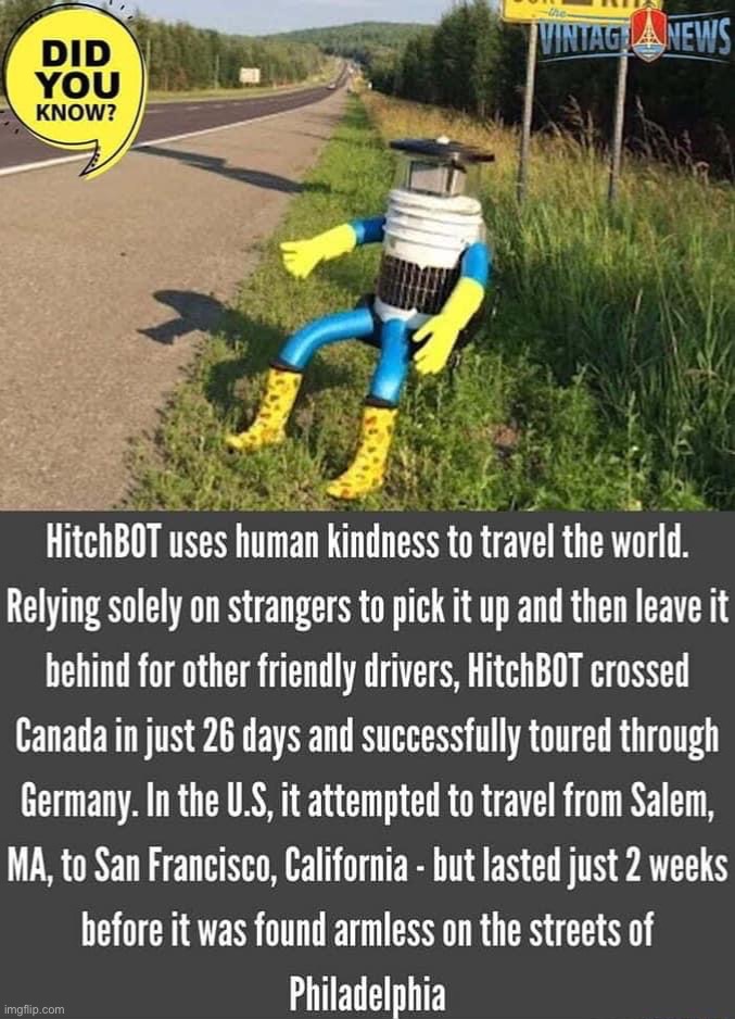 Hitchbot fails America | image tagged in hitchbot fails america | made w/ Imgflip meme maker