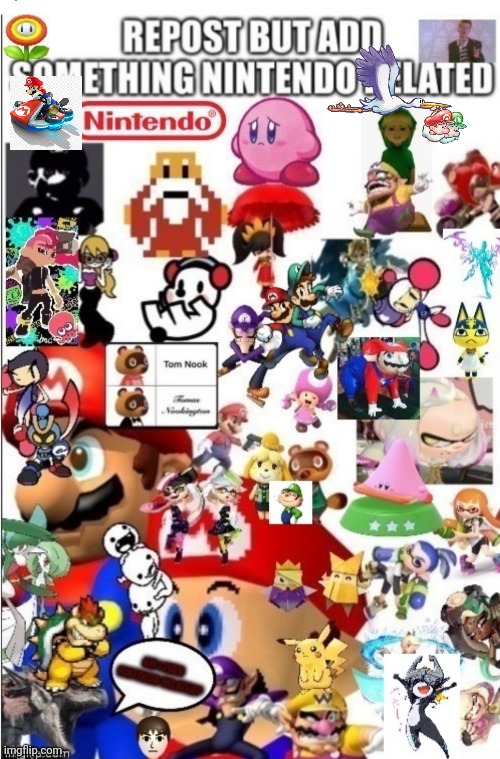 I added the Mario kart and the stork with the babies | image tagged in nintendo | made w/ Imgflip meme maker