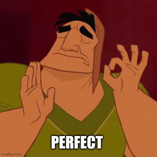Pacha perfect | PERFECT | image tagged in pacha perfect | made w/ Imgflip meme maker