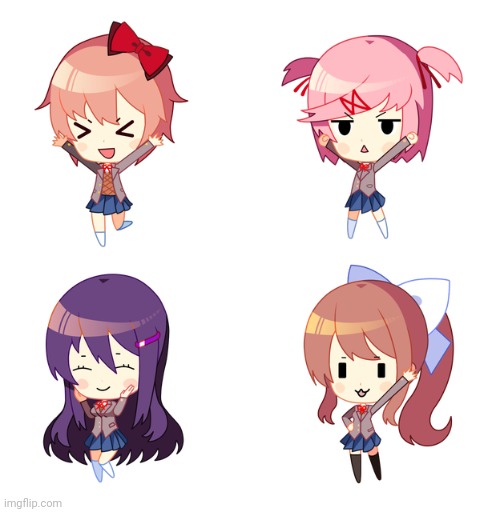 DDLC Chibis | image tagged in ddlc chibis | made w/ Imgflip meme maker