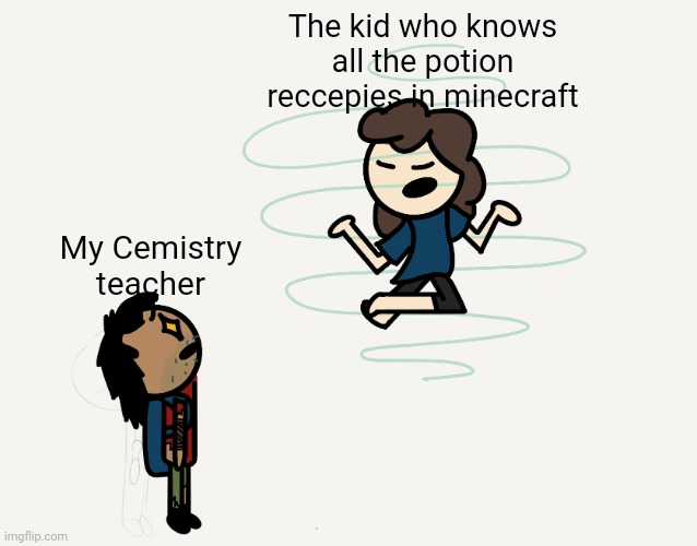 I am one of those | The kid who knows all the potion reccepies in minecraft; My Cemistry teacher | image tagged in the all mighty average person,minecraft | made w/ Imgflip meme maker