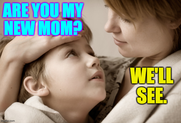 ARE YOU MY
NEW MOM? WE'LL SEE. | made w/ Imgflip meme maker
