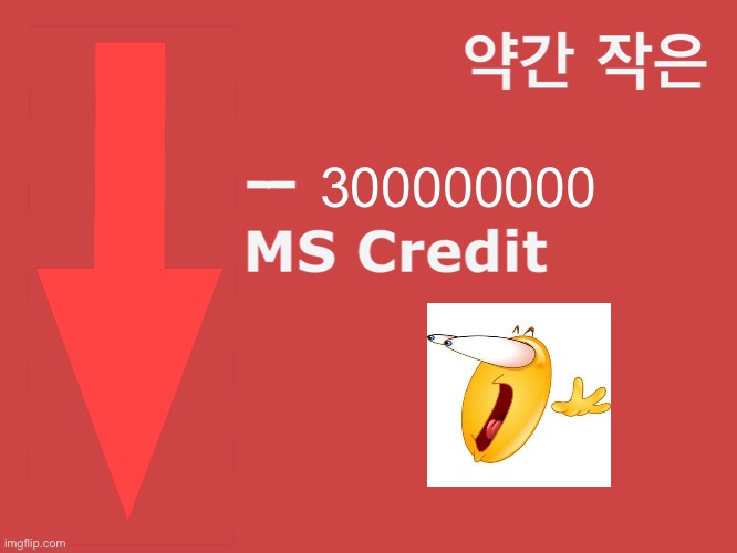 300000000 | image tagged in negative ms credit | made w/ Imgflip meme maker