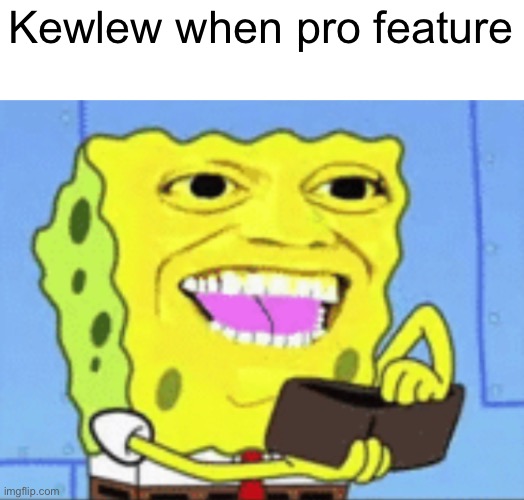 Kewlew when pro feature | made w/ Imgflip meme maker