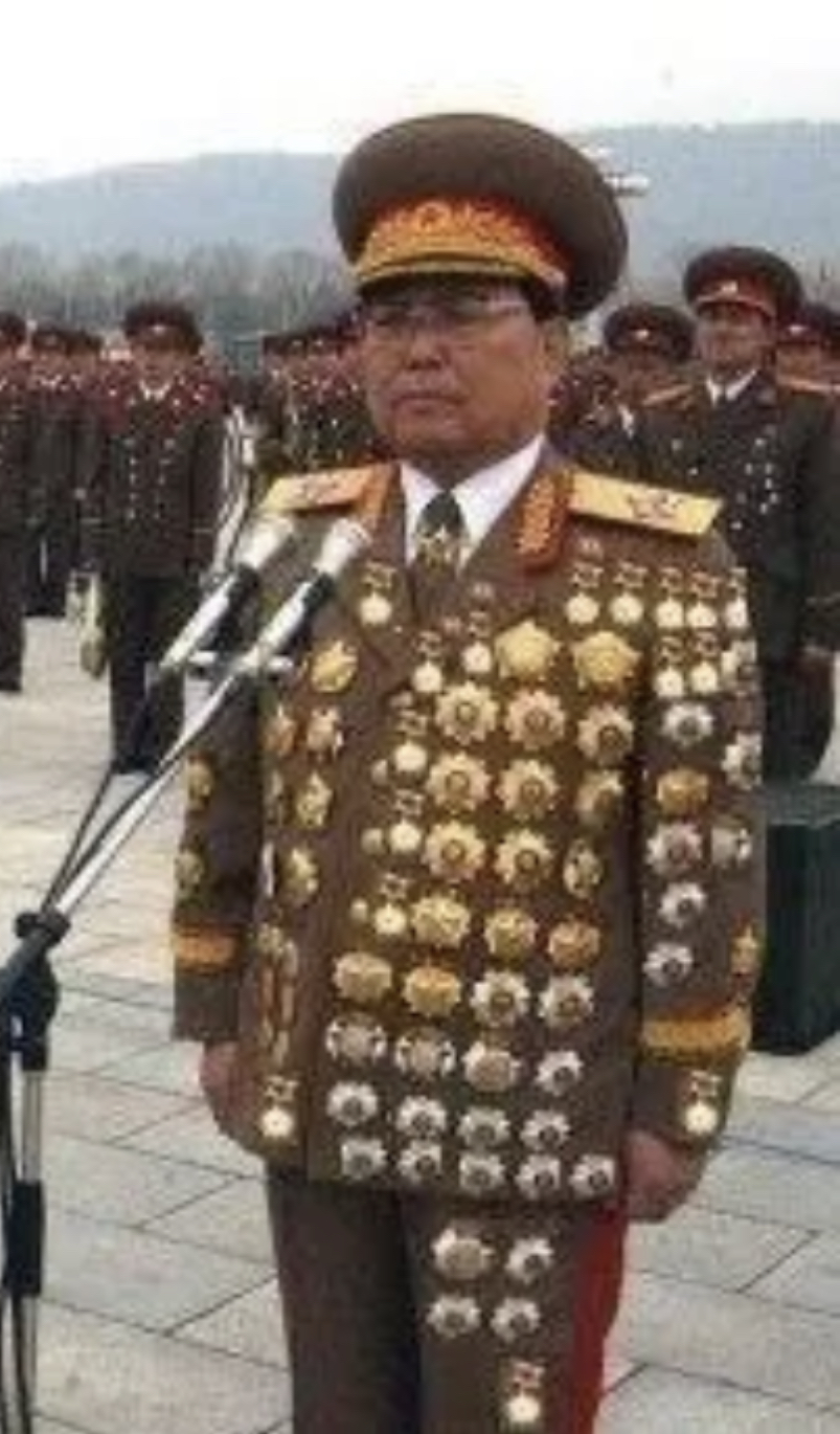 High Quality Asian Chief with Many Medals Blank Meme Template